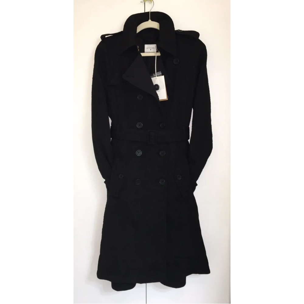 Altuzarra for Target Black trench coat snakeskin small double breasted NWT - Picture 2 of 7